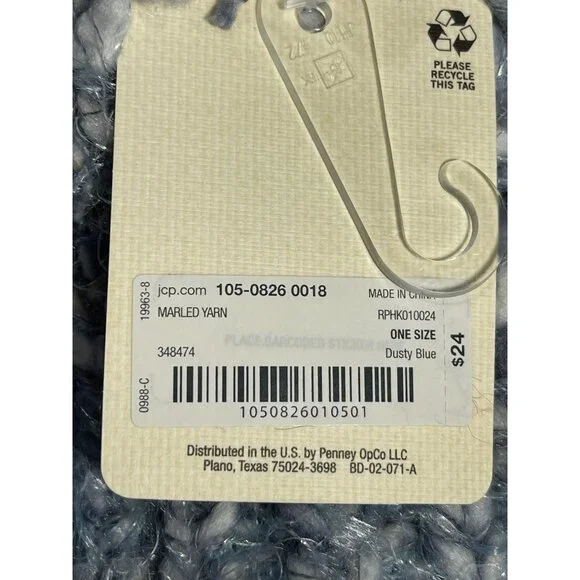 a.n.a Womens Blue Marled Yarn Pom-Pom Beanie Hat One Size - Picture 5 of 8